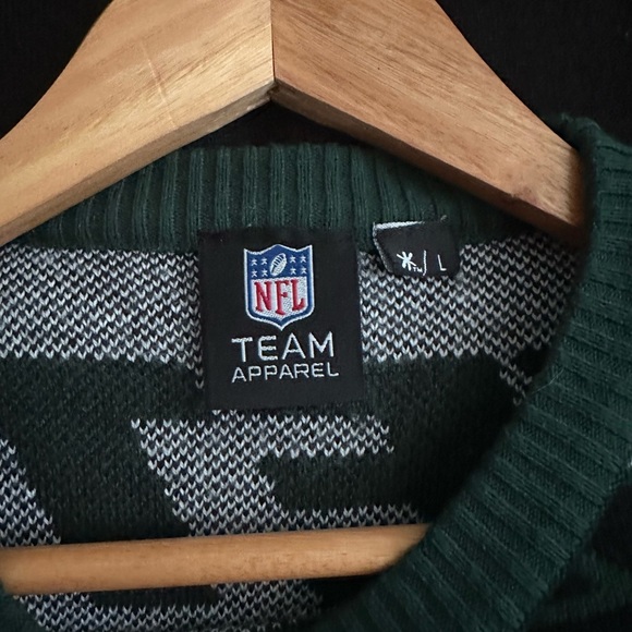 Jets Green and White Men's Sweater Size Large - Picture 4 of 4